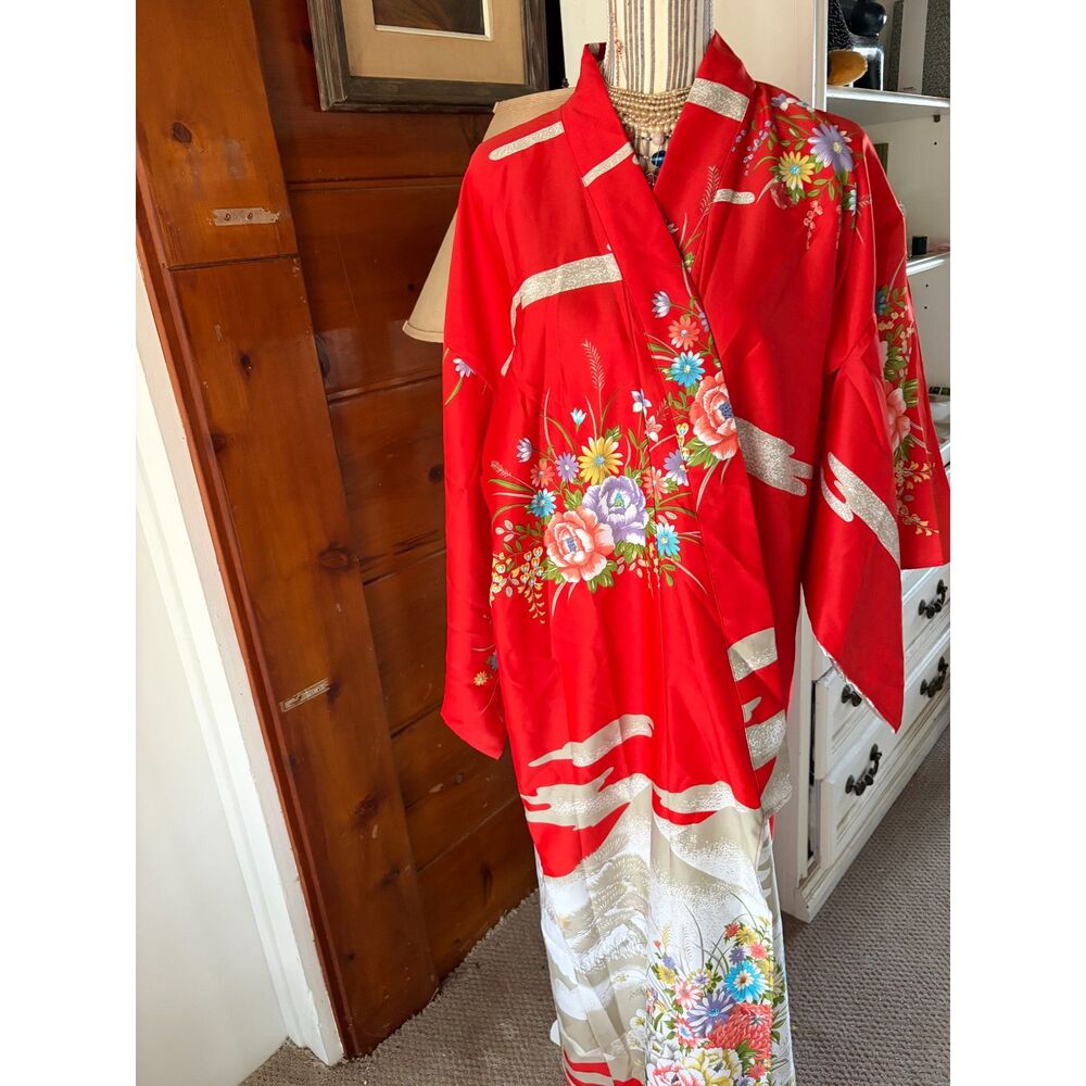 Vintage 1960's Best Quality Brand Kimono Style Robe, Polyester Made in Japan,
